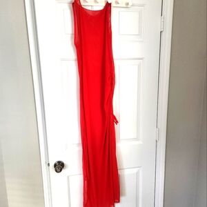 Red mesh see through dress Size M fits 8
